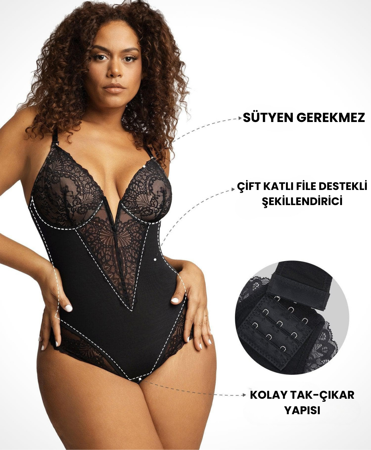 ShapyCurvy™ Vücut Şekillendirici V Yaka Body